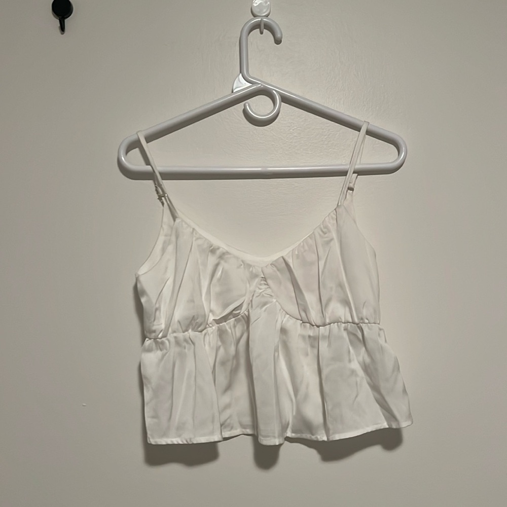 Summer Crop Silk Blouse Top